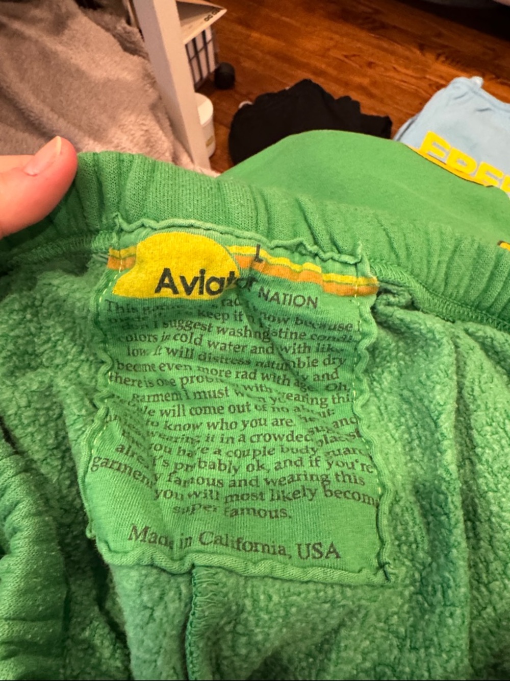 Aviator Nation Green Smile Face Sweatpants - Picture 4 of 4